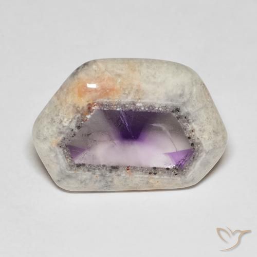 19.81ct 天然 マルチカラー アメジストジオードスライス, ファンシー, 透明