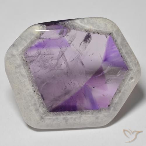 61.66ct 天然 マルチカラー アメジストジオードスライス, ファンシー, 透明