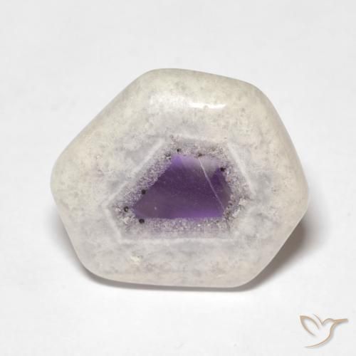 8.01ct 天然 マルチカラー アメジストジオードスライス, ファンシー, 透明