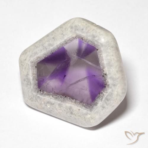 37.31カラットの天然マルチカラーアメジストジオードスライス、ファンシーシェイプ、透明