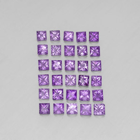 カラットの天然バイオレットアメジスト（3×3 mm・四角）