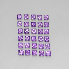 カラットの天然バイオレットアメジスト（3×3 mm・四角）