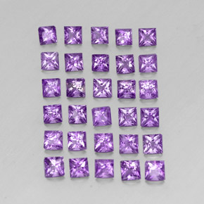 カラットの天然バイオレットアメジスト（3×3 mm・四角）