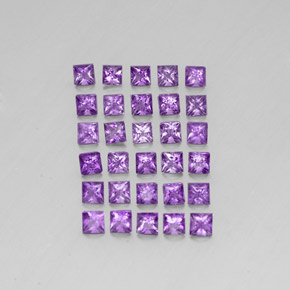 3.73カラットの天然鮮やかなバイオレットアメジスト（3×3 mm・四角）