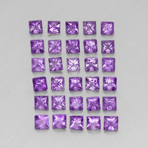 3.73カラットの天然鮮やかなバイオレットアメジスト（3×3 mm・四角）