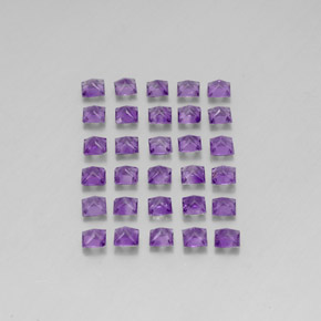 3.73カラットの天然鮮やかなバイオレットアメジスト（3×3 mm・四角）