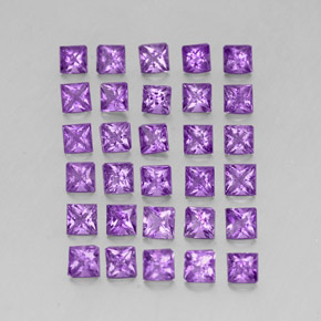 カラットの天然バイオレットアメジスト（3.1×3.1 mm・四角）