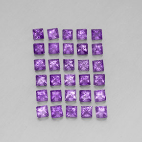 カラットの天然バイオレットアメジスト（3.1×3.1 mm・四角）