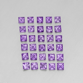 カラットの天然バイオレットアメジスト（3×3 mm・四角）