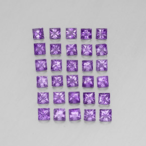 カラットの天然バイオレットアメジスト（3×3 mm・四角）