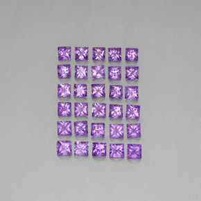 3.59カラットの天然濃い紫アメジスト（3×3 mm・四角）