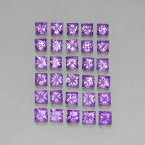 3.59カラットの天然濃い紫アメジスト（3×3 mm・四角）