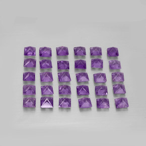 カラットの天然バイオレットアメジスト（3×3 mm・四角）
