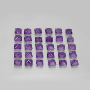 カラットの天然バイオレットアメジスト（3×3 mm・四角）
