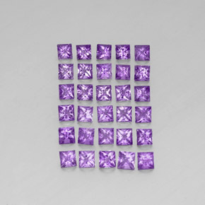 カラットの天然バイオレットアメジスト（3×3 mm・四角）