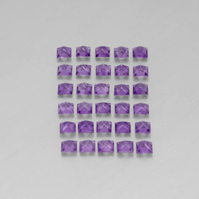 カラットの天然バイオレットアメジスト（3×3 mm・四角）