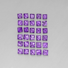 3.79カラットの天然バイオレットアメジスト（3.1×3.1 mm・四角）