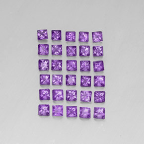 3.81カラットの天然バイオレットアメジスト（3.1×3 mm・四角）