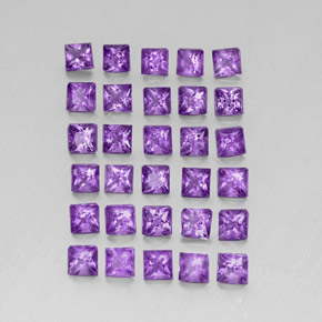 3.81カラットの天然バイオレットアメジスト（3.1×3 mm・四角）