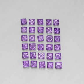 3.64カラットの天然ミディアムピンクバイオレットアメジスト（3×3 mm・四角）