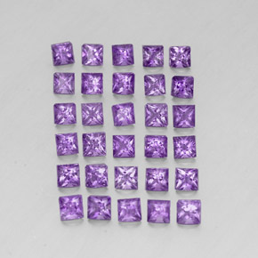 3.64カラットの天然ミディアムピンクバイオレットアメジスト（3×3 mm・四角）