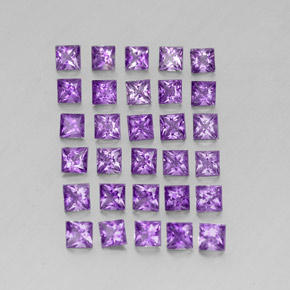 カラットの天然バイオレットアメジスト（3.2×3.1 mm・四角）