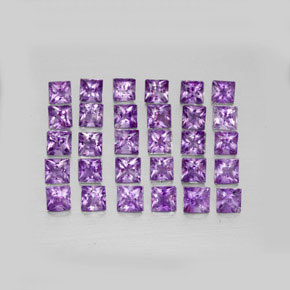 カラットの天然バイオレットアメジスト（3×3 mm・四角）