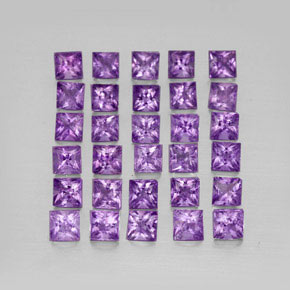 カラットの天然バイオレットアメジスト（3×2.9 mm・四角）