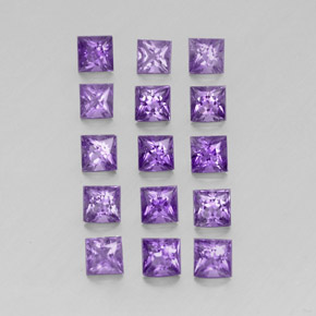 カラットの天然バイオレットアメジスト（3.4×3.4 mm・四角）