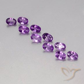 3.85ctw 天然 パープルがかったバイオレット アメジスト, 楕円形, VVS-VS