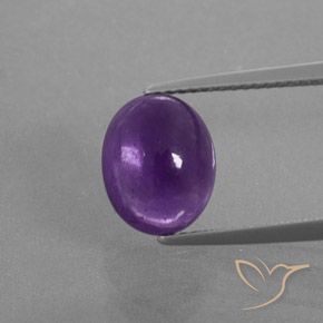 4.10ct 天然 濃い紫 アメジスト, 楕円形, 透明/半透明