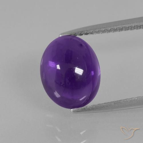 3.62ct 天然 ミディアムバイオレット アメジスト, 楕円形, 透明