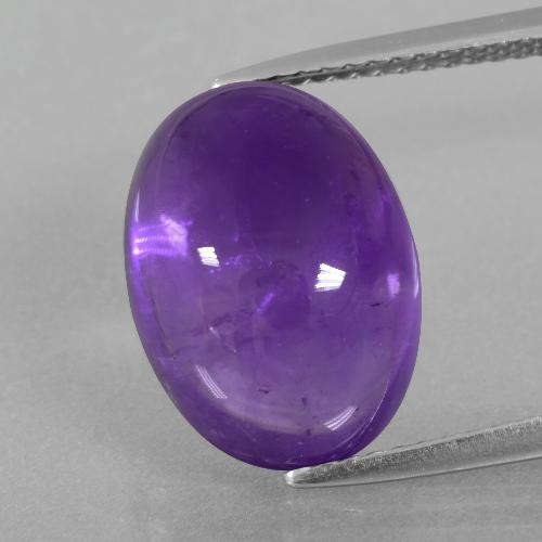 8.25カラットの天然ミディアム薄いバイオレットアメジスト（14.1×10.2 mm・オーバルカット）