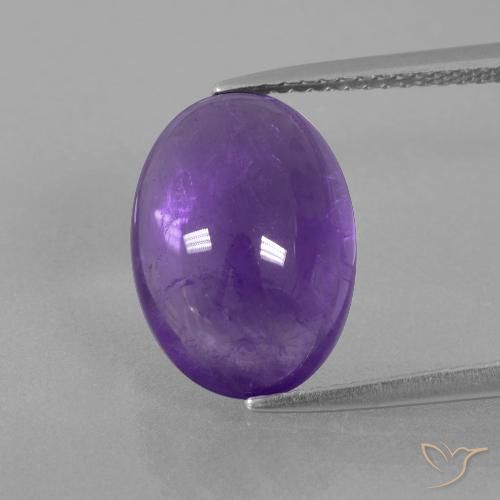 6.34ct 天然 ミディアム薄いバイオレット アメジスト, 楕円形, 透明