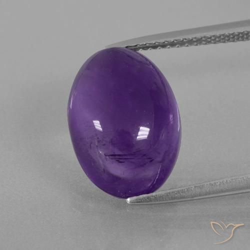 6.95ct 天然 ミディアムバイオレット アメジスト, 楕円形, 透明
