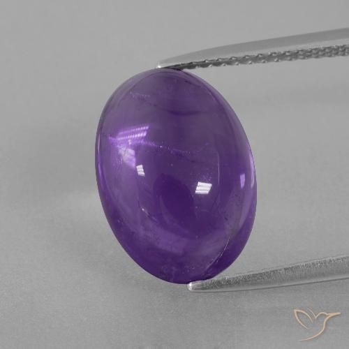 6.85ct 天然 ミディアムバイオレット アメジスト, 楕円形, 透明