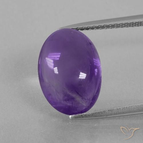 6.46ct 天然 ミディアムバイオレット アメジスト, 楕円形, 透明