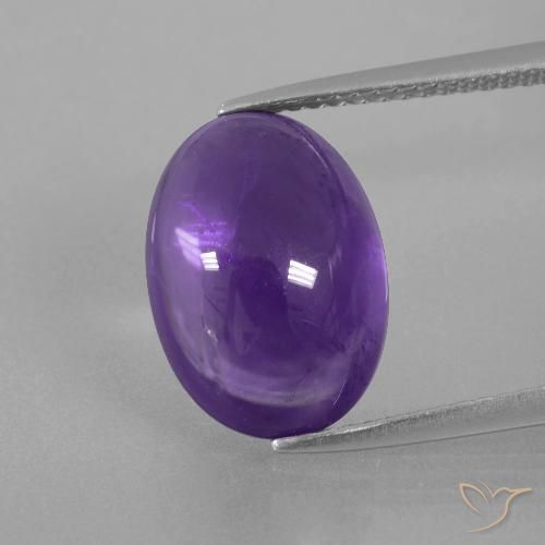 6.41ct 天然 ミディアムバイオレット アメジスト, 楕円形, 透明