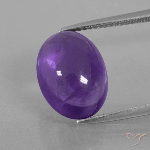 7.03ct 天然 ミディアムバイオレット アメジスト, 楕円形, 透明