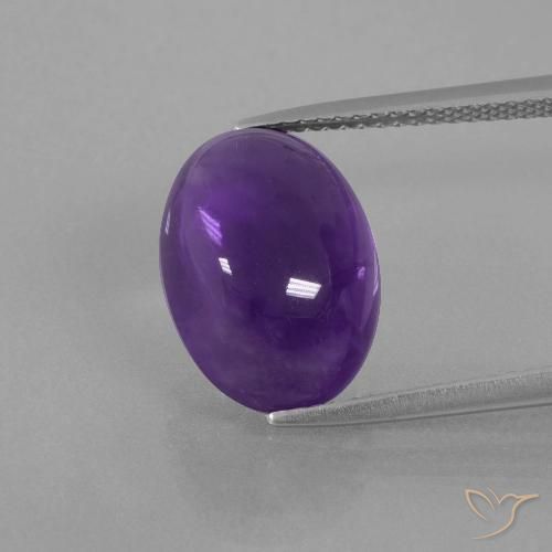 6.72ct 天然 ミディアムバイオレット アメジスト, 楕円形, 透明