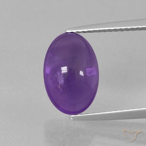 4.11ct 天然 ミディアム薄いバイオレット アメジスト, 楕円形, 透明