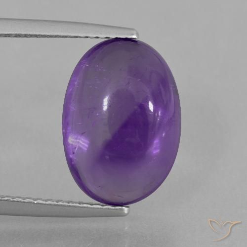 6.14ct 天然 ミディアムバイオレット アメジスト, 楕円形, 透明