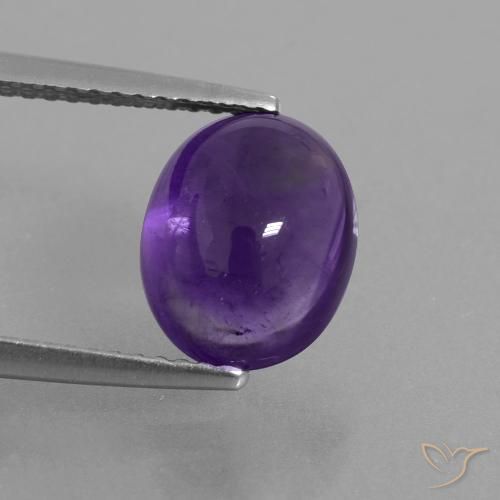 3.29ct 天然 ミディアムバイオレット アメジスト, 楕円形, 透明