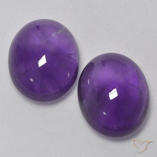 9.17 カラットのオーバル カボション アメジスト、12.1 x 9.8 mm ブラジル産, Photo A