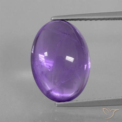 6.05ct 天然 ミディアムバイオレット アメジスト, 楕円形, 透明