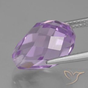 7.63カラットの天然薄いピンクがかった紫アメジスト、ブリオレット、VS