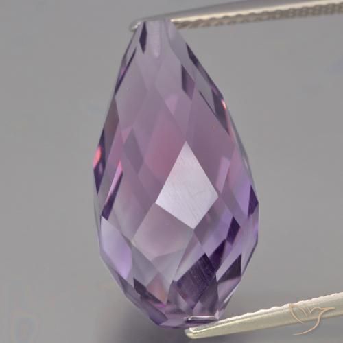 12.34ct 天然 ミディアムバイオレット アメジスト, ブリオレット, VVS-VS, Photo A