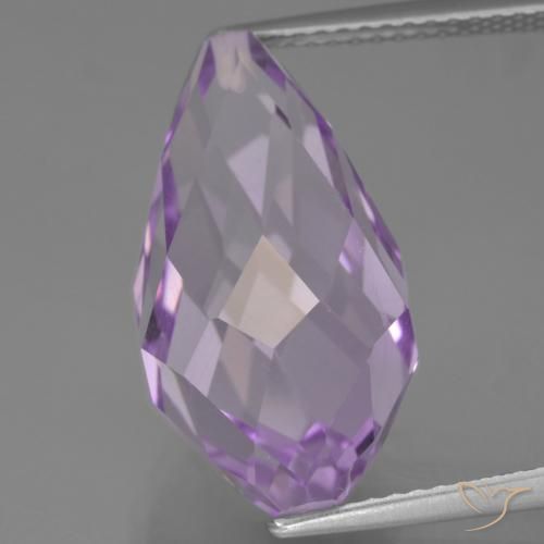 11.68ct 天然 ミディアムピンクがかったバイオレット アメジスト, ブリオレット, VVS-VS