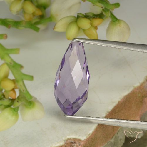 3.52ct 天然 ピンクがかったアイリスバイオレット アメジスト, ブリオレット, VS