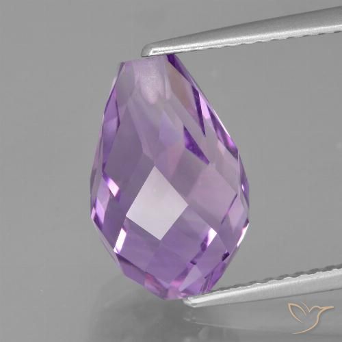 5.68ct 天然 パープルがかったバイオレット アメジスト, ブリオレット, VS